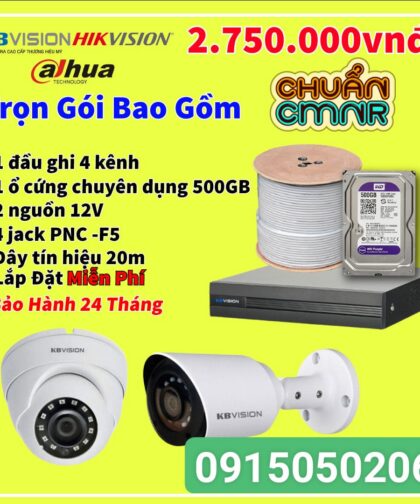 Trọn bộ  2 camera  2.0mpx