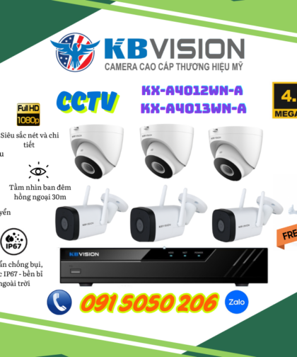 📸 Gói Lắp Đặt 06 Camera KBVISION THÂN/DOME 4.0MP – Chất Lượng Hình Ảnh Siêu Nét, Quan Sát Ban Đêm Siêu Chuẩn