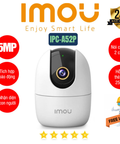 Camera Ranger 2 IMOU IPC-A52P 3K 5MP 360 độ, hồng ngoại 10m, wifi không dây tích hợp mic và loa, AI thông minh
