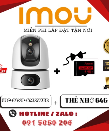 🔥 COMBO Camera iMOU Ranger Dual 6MP IPC-S2XP-6M0WED – X2 ỐNG KÍNH – GÓC RỘNG CỰC ĐẠI – TẶNG KÈM THẺ NHỚ 64GB – LẮP TẬN NƠI – BẢO HÀNH 24 THÁNG