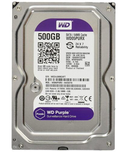 Ổ cứng HDD WD Purple 500GB, 3.5inch chuyên dụng cho camera.