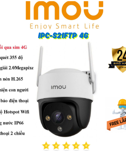 Camera Wifi PT Full Color 2MP iMOU IPC-S21FTP kết nối 4G Giá rẻ - Chất lượng cao