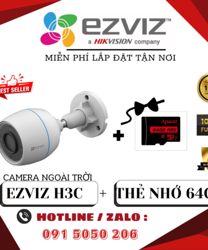 CAMERA EZVIZ H3C – CHÍNH HÃNG – TẶNG THẺ NHỚ 64GB – LẮP ĐẶT TẬN NƠI – BẢO HÀNH 24 THÁNG 💥