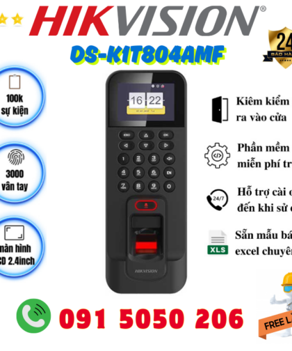 MÁY CHẤM CÔNG VÂN TAY + KIỂM SOÁT RA VÀO HIKVISION DS-K1T804AMF
