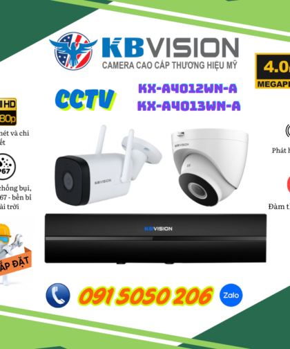 🎯 TRỌN GÓI 02 CAMERA KBVISION 4.0MP – CHIP SONY NHẬT BẢN – HÌNH ẢNH SẮC NÉT CẢ NGÀY LẪN ĐÊM
