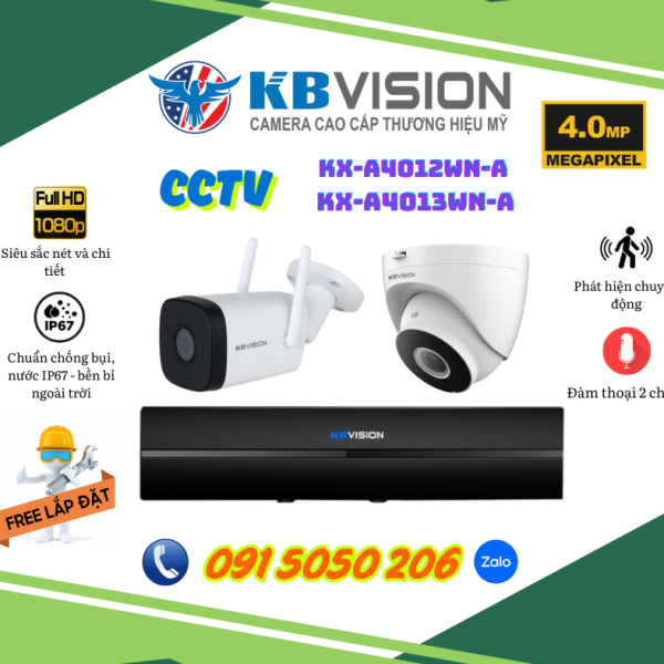 🎯 TRỌN GÓI 02 CAMERA KBVISION 4.0MP – CHIP SONY NHẬT BẢN – HÌNH ẢNH SẮC NÉT CẢ NGÀY LẪN ĐÊM
