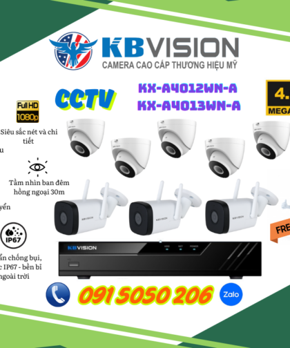 Giải pháp giám sát toàn diện với gói 8 camera KBVISION 4.0MP – Chip SONY Nhật Bản, quan sát ngày đêm sắc nét, bảo vệ an ninh tuyệt đối 24/24