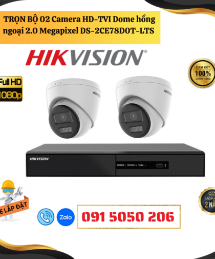 📹 GÓI LẮP ĐẶT 02 CAMERA DOME FULL COLOR 2.0MP – THU ÂM RÕ – HÌNH MÀU BAN ĐÊM – LẮP ĐẶT TRỌN GÓI