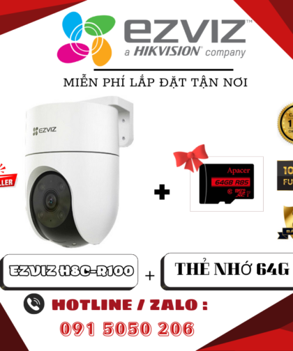 🔥COMBO LẮP ĐẶT CAMERA WIFI XOAY EZVIZ H8C-R100 – GIÁ TỐT, TẶNG NGAY THẺ NHỚ 64GB