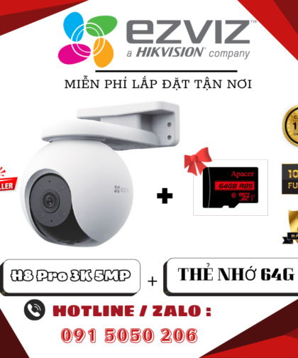 🎁 [LẮP CAMERA EZVIZ H8 3K 5MP] – GIÁ TỐT, CHẤT LƯỢNG CAO – TẶNG KÈM THẺ NHỚ 64GB CHÍNH HÃNG