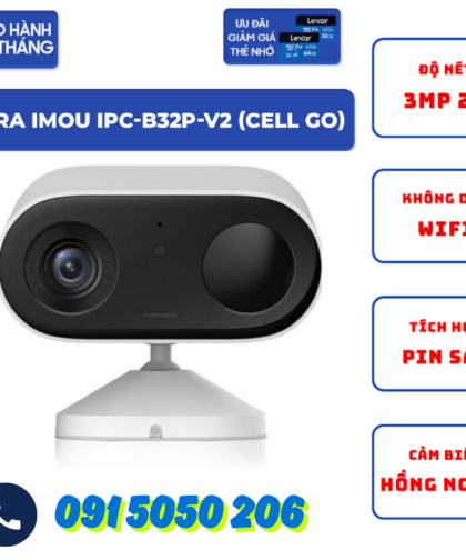 Camera Wifi Tích Hợp Pin 2K iMOU IPC-B32P-V2 (Cell Go)