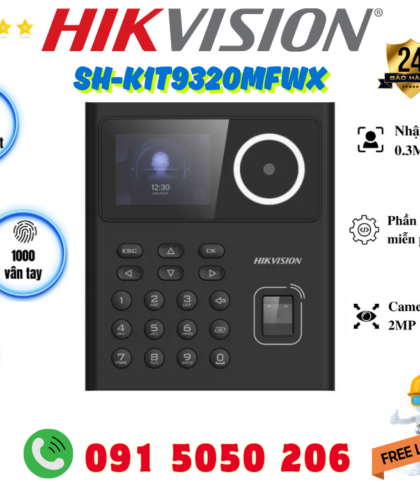 MÁY CHẤM CÔNG NHẬN DIỆN KHUÔN MẶT, THẺ, VÂN TAY HIKVISION SH-K1T9320MFWX