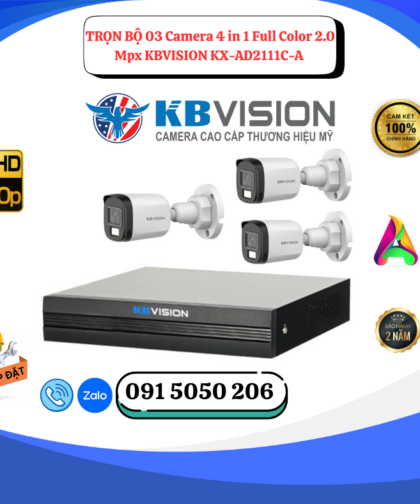 🎯 GÓI LẮP ĐẶT 03 CAMERA THÂN HDCVI FULL COLOR 2.0MP – BAN ĐÊM CÓ MÀU – QUAN SÁT NGOÀI TRỜI CỰC NÉT