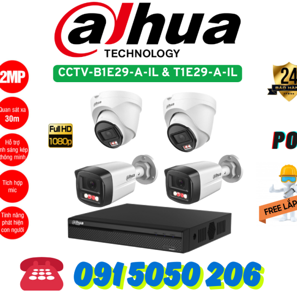 💥 Combo 4 Camera IP DAHUA Full HD – Quan Sát Ngày Đêm, Không Lo Trộm Cắp – Chất Lượng Nhật, Giá Việt!