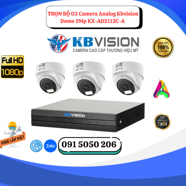 📸 GÓI LẮP ĐẶT 03 CAMERA DOME HDCVI FULL COLOR 2.0MP – HÌNH MÀU CẢ BAN ĐÊM – TRỌN GÓI CHUYÊN NGHIỆP