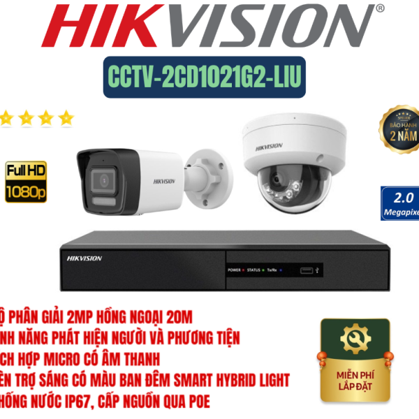 🔍 Gói Lắp Đặt 02 Camera – Hình Ảnh Chuẩn Nhật, Ghi Hình Cực Nét 24/24