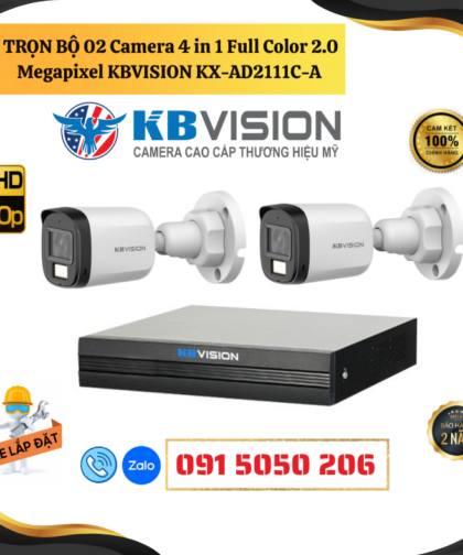 🎯 GÓI LẮP ĐẶT TRỌN BỘ 2 CAMERA THÂN HDCVI FULL COLOR 2.0MP – GIÁM SÁT NGOÀI TRỜI – HÌNH MÀU BAN ĐÊM SIÊU NÉT