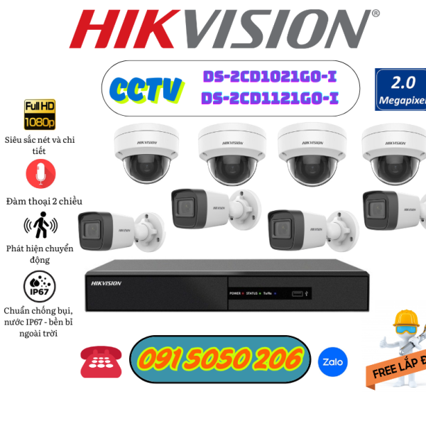 🎯 GIÁM SÁT TOÀN DIỆN – AN TÂM TUYỆT ĐỐI VỚI HỆ THỐNG 8 CAMERA HIKVISION CAO CẤP