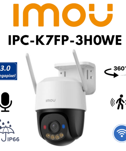 Camera Wifi ngoài trời Xoay 360 Imou IPC-K7FP-3H0WE (Cruiser SC 3MP) Đàm thoại 2 chiều, Full color
