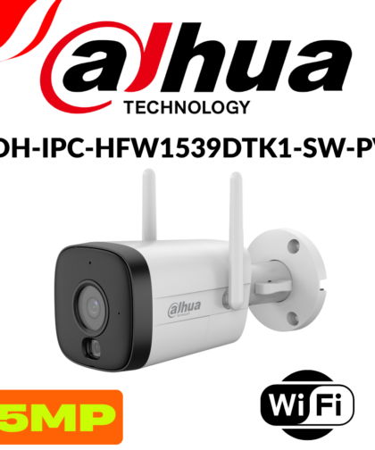 Camera IP Wifi Thân 5MP DAHUA DH-IPC-HFW1539DTK1-SW-PV ( Loa mic, Báo động, Ban đêm có màu )