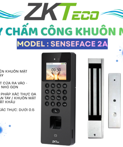 Kiểm Soát Ra Vào Bằng Khuôn Mặt Zkteco SenseFace 2A ( Vân Tay, Thẻ Từ )